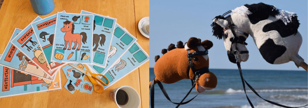 i nenucs nye lærerige hestespil kan børn tage på eventyr med enten ponyen eller kæphesten. foto martha voss og malgré tout