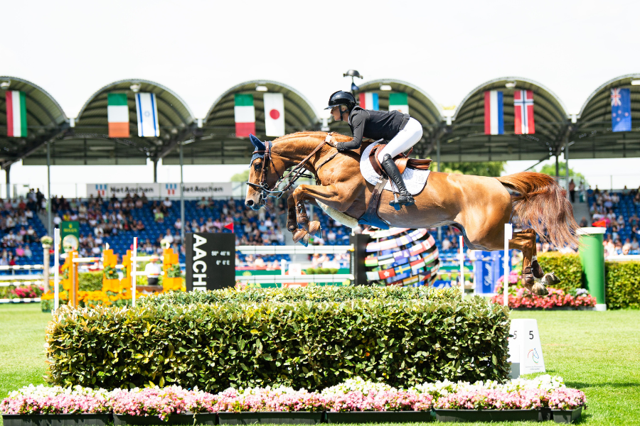 Fra Chio Aachen 2023 Ben Maher & Faltic HB på springbanen.