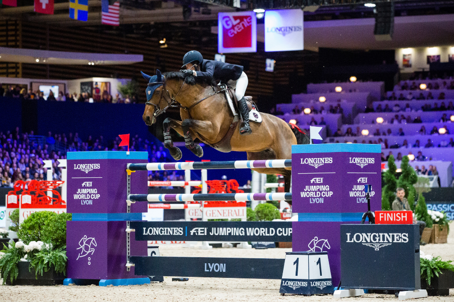 jessica springsteen og rmf zecilie under world cup i lyon i 2019. ekvipagen sikrede sig en andenplads i den prestigefyldte csi5 w klasse.